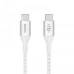 Belkin USB 2.0 USB-C – USB-C (M/M) szövetes kábel, fehér 240W (5A) 1m