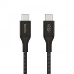 Belkin USB 2.0 USB-C – USB-C (M/M) szövetes kábel, fekete 240W (5A) 1m