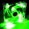 12 cm hűtőventilátor Akyga AW-12A - zöld LED-es (világít)