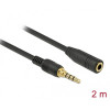 3,5mm Combo Jack (4-pin) hosszabbító kábel (M/F) 2m Delock