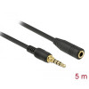 3,5mm Combo Jack (4-pin) hosszabbító kábel (M/F) 5m Delock