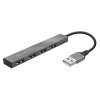4-portos mini USB HUB Trust Halyx Aluminium (USB 2.0)