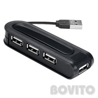4-portos USB HUB (passzív) Revoltec - fekete (USB 2.0)
