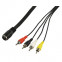 5-pin DIN (F) sszekötő kábel / 4x RCA 0,2m