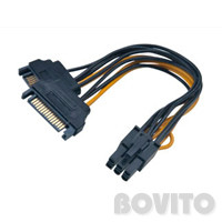 Akasa PCIe VGA tápátalakító kábel (2x SATA > PCIe 6-pin)