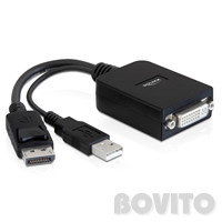 Delock DisplayPort > DVI-I (24+5 pin) aktív átalakító USB tápellátással
