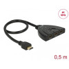Delock HDMI UHD-kapcsoló, 3x HDMI-bemenet > 1x HDMI-kimenet, 4K