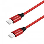 Logilink USB 2.0 C – C töltőkábel (szövet borítással, 3A) 1m