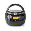 Nedis Hordozható Boombox rádió (Bluetooth, CD, USB, AUX) - fekete