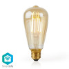 Nedis SmartLife LED izzó (E27, 500 lumen, 5W, meleg fehér, ST64 sárga, WiFi)