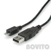 USB 2.0 (A)  micro USB kábel, 0,8m (Roline)