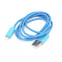 USB 2.0 (A)  micro USB szövetes kábel, 1m (Omega) - kék-lila