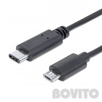 USB 3.1 (C)  micro USB 2.0 (B) (M/M) kábel 1m Manhattan